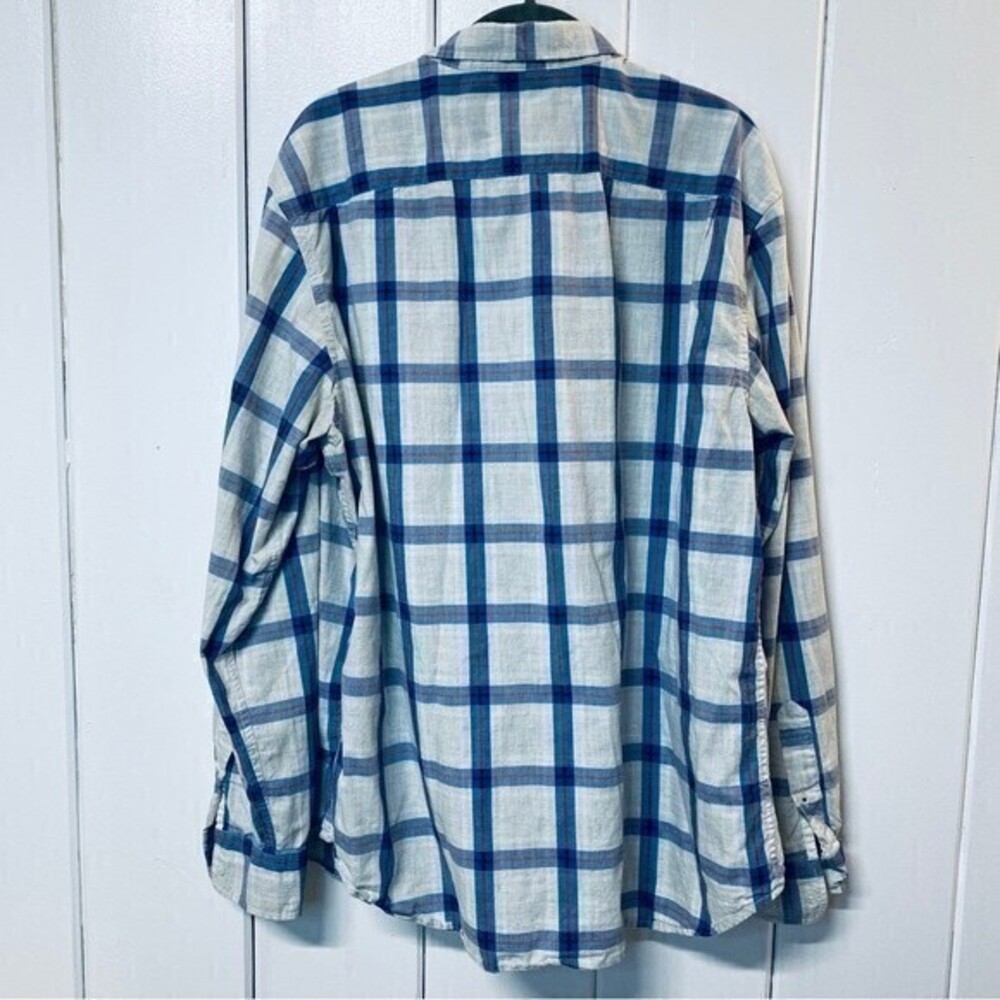 Old‎ Navy Men’s Plaid Button Down Shirt, Size XL, White Blue* - Picture 2 of 6